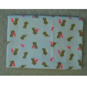 Child Of Mine Carter's Kitty Cat Baby Blanket Flannel Receiving Pink White Tan